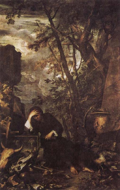 Salvator Rosa Democritus in Meditation Sweden oil painting art
